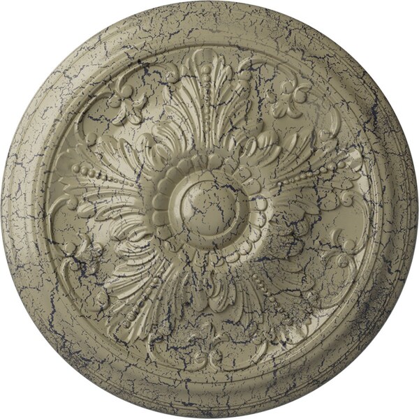 Ekena Millwork Vienna Ceiling Medallion (Fits Canopies up to 3 1/4"), 16 7/8"OD x 5/8"P, Castle Stone Crackle CM17VICSC - main